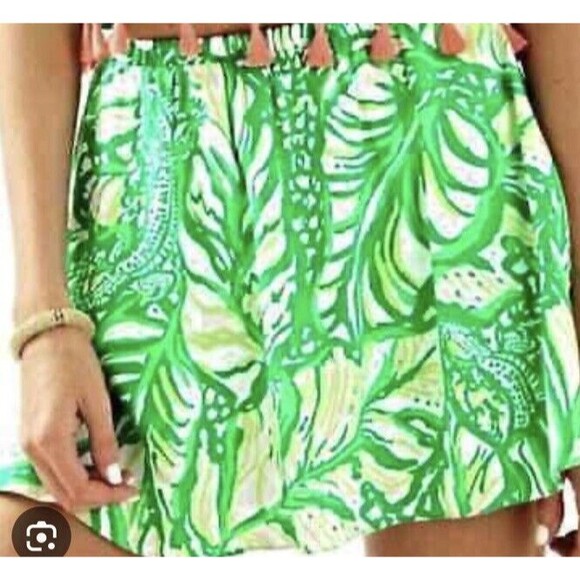 Lilly Pulitzer Ramona Skort Size 2 Green Floral Classic Stretch Preppy Resort - Picture 1 of 5